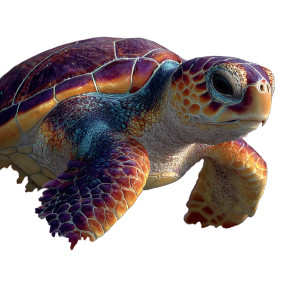 Colorful Loggerhead Turtle Vinyl Car Decal Sticker – Waterproof & UV-Resistant 3.4133333333333336"