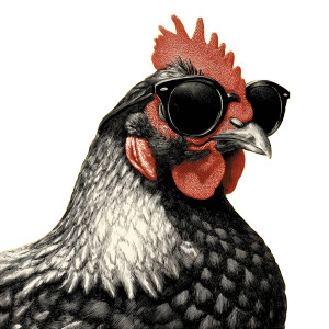 Sassy Vintage Chicken Vinyl Car Decal Sticker – Waterproof & UV-Resistant 3.4133333333333336"
