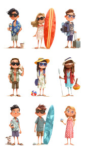 Vacation Avatars Vinyl Car Decal Sticker – Waterproof & UV-Resistant 9.706666666666667"