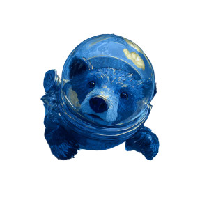 Blue Bear Cub Vinyl Car Decal Sticker – Waterproof & UV-Resistant 3.4133333333333336"