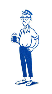 Retro Beer Man Vinyl Car Decal Sticker – Waterproof & UV-Resistant 9.813333333333333"