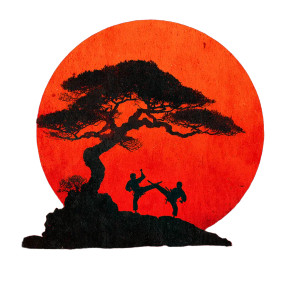 Karate Sunset Silhouette Vinyl Car Decal Sticker – Waterproof & UV-Resistant 3.4133333333333336" Karate Sunset Silhouette Vinyl Car Decal Sticker – Waterproof & UV-Resistant 3.4133333333333336"