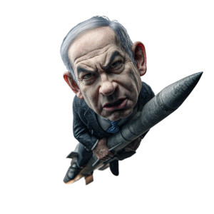 Netanyahu On Missile Vinyl Car Decal Sticker – Waterproof & UV-Resistant 3.4133333333333336"