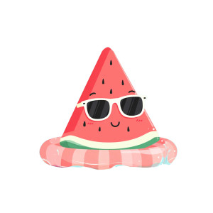 Watermelon Slice Lounging Vinyl Car Decal Sticker – Waterproof & UV-Resistant 3.4133333333333336"