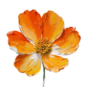 Orange Flower Clock Vinyl Car Decal Sticker – Waterproof & UV-Resistant 6.826666666666667"