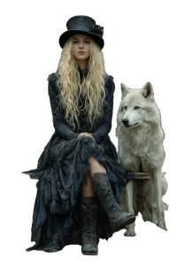 Gothic Girl And Wolf Vinyl Car Decal Sticker – Waterproof & UV-Resistant 4.4