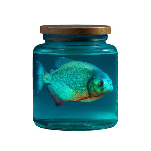 Turquoise Piranha Vinyl Car Decal Sticker – Waterproof & UV-Resistant 6.826666666666667"