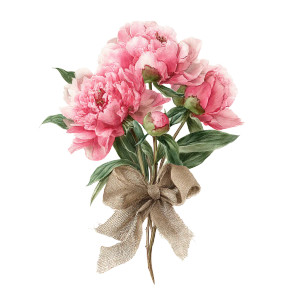 Vintage Peony Bouquet Vinyl Car Decal Sticker – Waterproof & UV-Resistant 6.826666666666667"