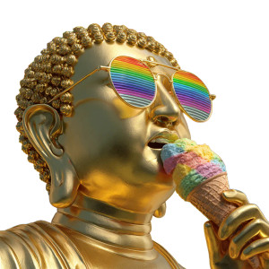 Rainbow Buddha Vinyl Car Decal Sticker – Waterproof & UV-Resistant 6.826666666666667"