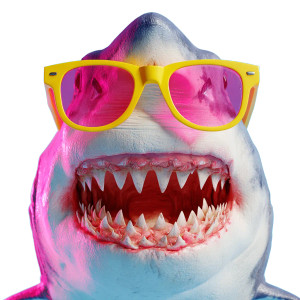 Grinning Shark Vinyl Car Decal Sticker – Waterproof & UV-Resistant 3.4133333333333336"