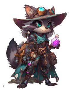 Raccoon Artificer Ranger Vinyl Car Decal Sticker – Waterproof & UV-Resistant 4.0"
