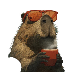 Capybara Barista Vinyl Car Decal Sticker – Waterproof & UV-Resistant 6.826666666666667"