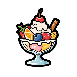 Cute Sundae Sticker Vinyl Car Decal Sticker – Waterproof & UV-Resistant 3.4133333333333336"