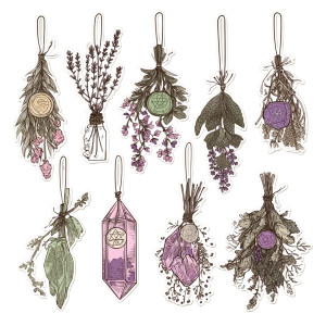 Cottage Witch Herbs Vinyl Car Decal Sticker – Waterproof & UV-Resistant 3.4133333333333336"