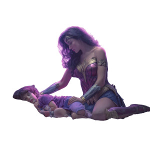 Wonderwoman Wakes Child Vinyl Car Decal Sticker – Waterproof & UV-Resistant 3.4133333333333336"
