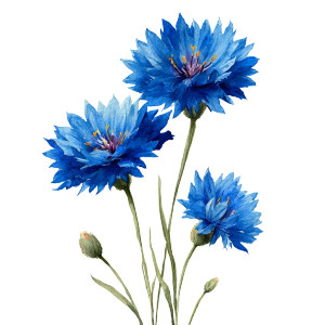 Cornflowers Illustration Vinyl Car Decal Sticker – Waterproof & UV-Resistant 3.4133333333333336"