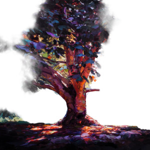 Dark Tree Front Vinyl Car Decal Sticker – Waterproof & UV-Resistant 3.4133333333333336"