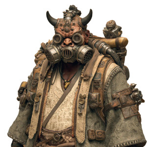 Mechanical Oni Warrior Vinyl Car Decal Sticker – Waterproof & UV-Resistant 3.4133333333333336"