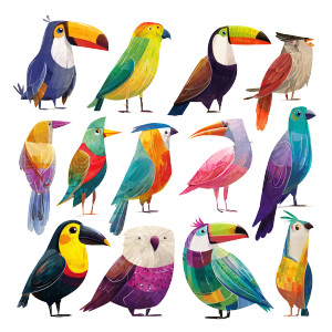 Tropical Birds Illustration V3 Vinyl Car Decal Sticker – Waterproof & UV-Resistant 3.4133333333333336" Tropical Birds Illustration V3 Vinyl Car Decal Sticker – Waterproof & UV-Resistant 3.4133333333333336"