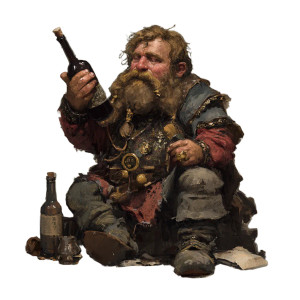 Dwarf With Bottle Vinyl Car Decal Sticker – Waterproof & UV-Resistant 3.4133333333333336"