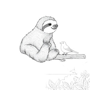 Sloth Helps Bird Vinyl Car Decal Sticker – Waterproof & UV-Resistant 3.4133333333333336"
