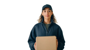 Delivery Worker Holding Parcel Vinyl Car Decal Sticker – Waterproof & UV-Resistant 5.4