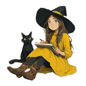 Young Witch Sketching Vinyl Car Decal Sticker – Waterproof & UV-Resistant 3.4133333333333336" Young Witch Sketching Vinyl Car Decal Sticker – Waterproof & UV-Resistant 3.4133333333333336"