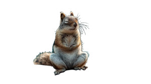 Meditating Squirrel Vinyl Car Decal Sticker – Waterproof & UV-Resistant 5.4