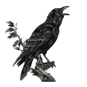 Squawking Crow Tattoo Vinyl Car Decal Sticker – Waterproof & UV-Resistant 3.4133333333333336" Squawking Crow Tattoo Vinyl Car Decal Sticker – Waterproof & UV-Resistant 3.4133333333333336"
