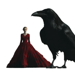 Elegant Woman With Raven Vinyl Car Decal Sticker – Waterproof & UV-Resistant 3.4133333333333336"