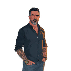 Italian Man Portrait V5 Vinyl Car Decal Sticker – Waterproof & UV-Resistant 3.4133333333333336"