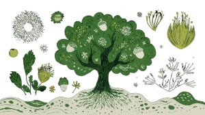 Oak Growth Stages V2 Vinyl Car Decal Sticker – Waterproof & UV-Resistant 5.4