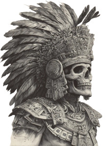 Aztec Warrior Drawing Vinyl Car Decal Sticker – Waterproof & UV-Resistant 4.266666666666667"