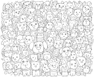 Doodle Dog Crowd Vinyl Car Decal Sticker – Waterproof & UV-Resistant 6.613333333333333" Doodle Dog Crowd Vinyl Car Decal Sticker – Waterproof & UV-Resistant 6.613333333333333"
