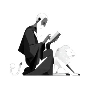 Saint Jerome Vector Vinyl Car Decal Sticker – Waterproof & UV-Resistant 6.826666666666667"