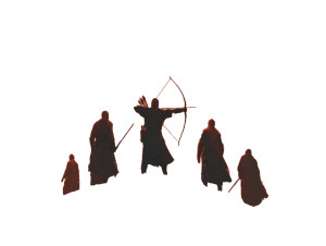 Silhouetted Tree Archers Vinyl Car Decal Sticker – Waterproof & UV-Resistant 6.1866666666666665"