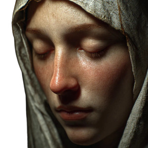 Mother Mary Veiled Vinyl Car Decal Sticker – Waterproof & UV-Resistant 3.4133333333333336"