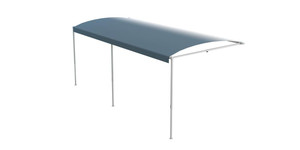 Upgrade Your RV Patio with Solera Destination Blue Fade Vinyl Awning | 16x9'8" | Spring Assisted | Enhanced Shade and Protection