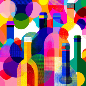 Colorful Wine Bottles Vinyl Car Decal Sticker – Waterproof & UV-Resistant 3.4133333333333336"