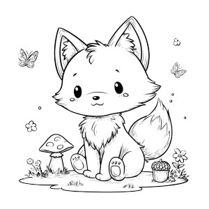 Chibi Fox Coloring Vinyl Car Decal Sticker – Waterproof & UV-Resistant 3.4133333333333336"