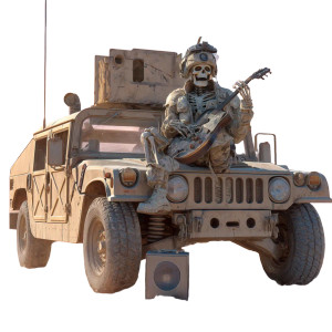 Skeleton Soldier Humvee Vinyl Car Decal Sticker – Waterproof & UV-Resistant 3.4133333333333336"