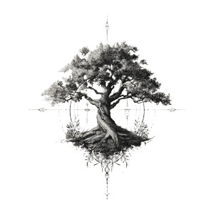 Tree Tattoo Design Vinyl Car Decal Sticker – Waterproof & UV-Resistant 3.4133333333333336"