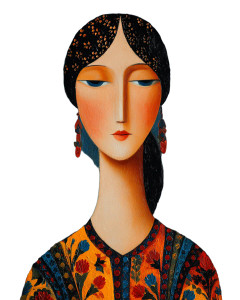 Modigliani-Style Portrait Vinyl Car Decal Sticker – Waterproof & UV-Resistant 4.0"