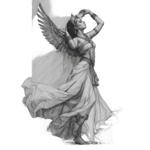 Isis Winged Drawing Vinyl Car Decal Sticker – Waterproof & UV-Resistant 3.4133333333333336"