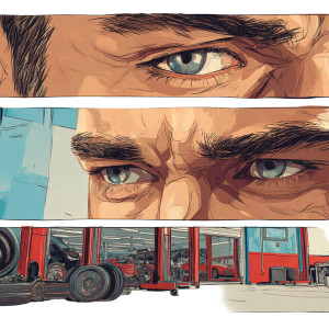 Happy Mechanic'S Eyes Vinyl Car Decal Sticker – Waterproof & UV-Resistant 3.4133333333333336"