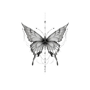 Butterfly Chain Sketch Vinyl Car Decal Sticker – Waterproof & UV-Resistant 3.4133333333333336"