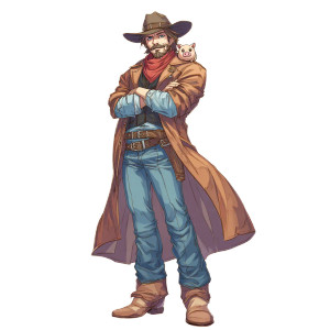 Confident Anime Cowboy Vinyl Car Decal Sticker – Waterproof & UV-Resistant 6.826666666666667"