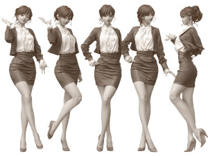 Dynamic Office Poses Vinyl Car Decal Sticker – Waterproof & UV-Resistant 3.0933333333333333"