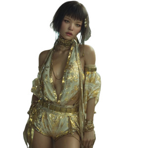 Cyber Kimono Woman Vinyl Car Decal Sticker – Waterproof & UV-Resistant 3.4133333333333336"