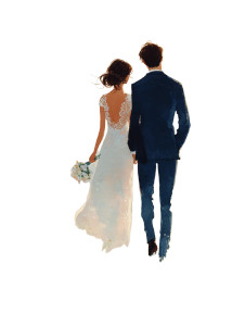 Romantic Wedding Couple V5 Vinyl Car Decal Sticker – Waterproof & UV-Resistant 4.1066666666666665"